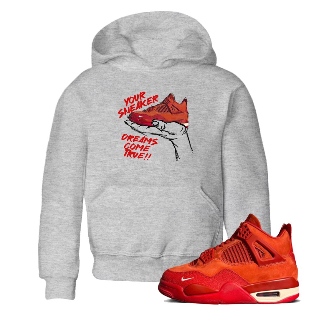4s Brick By Brick best t shirts to wear with jordans Sneaker Dreams sneaker match tees Nigel Sylvester x Air Jordan 4 Brick by Brick match shoes to clothes SNRT Sneaker Tees Youth Baby Heather Grey 1 tee