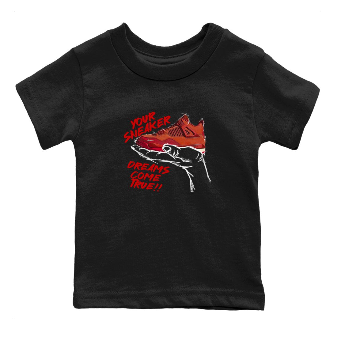 4s Brick By Brick best t shirts to wear with jordans Sneaker Dreams sneaker match tees Nigel Sylvester x Air Jordan 4 Brick by Brick match shoes to clothes SNRT Sneaker Tees Youth Baby Black 2 tee