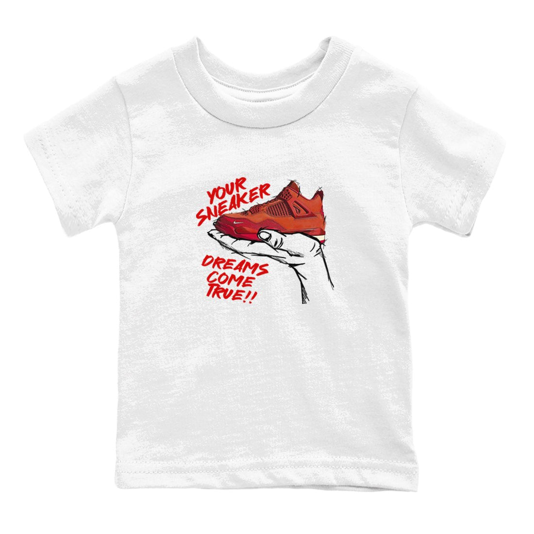 4s Brick By Brick best t shirts to wear with jordans Sneaker Dreams sneaker match tees Nigel Sylvester x Air Jordan 4 Brick by Brick match shoes to clothes SNRT Sneaker Tees Youth Baby White 2 tee