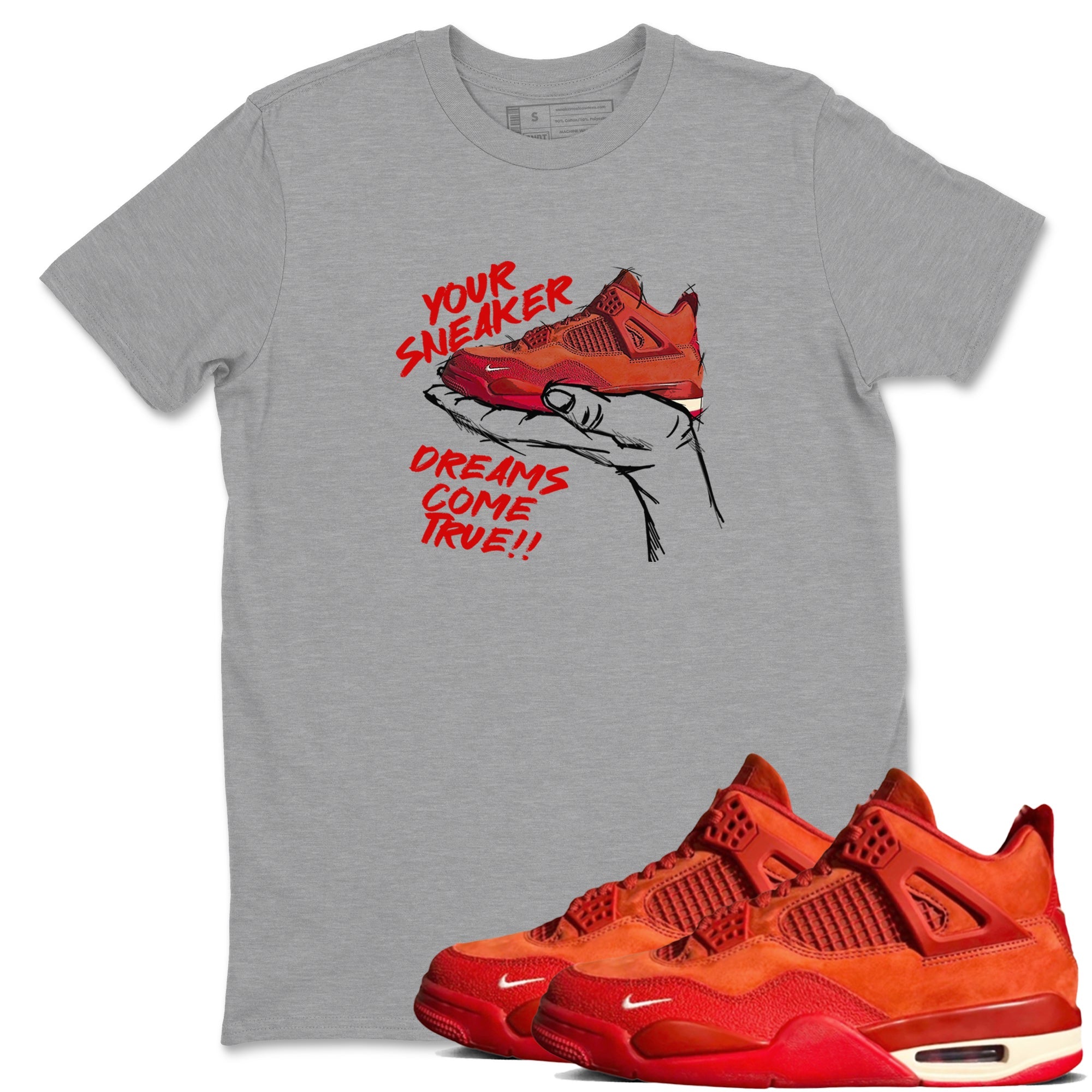 4s Brick By Brick best t shirts to wear with jordans Sneaker Dreams sneaker match tees Nigel Sylvester x Air Jordan 4 Brick by Brick match shoes to clothes SNRT Sneaker Tees unisex cotton Heather Grey 1 shirts