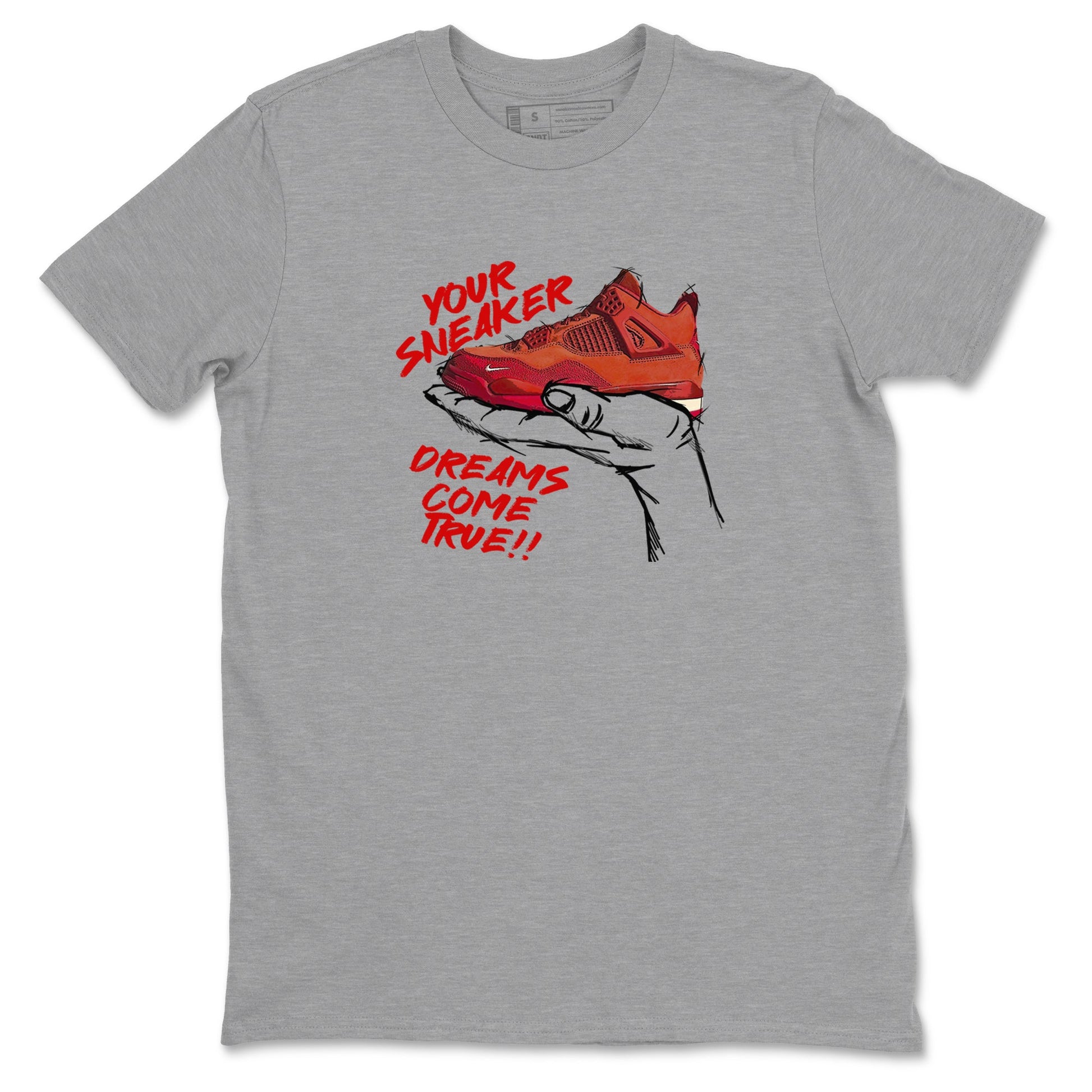 4s Brick By Brick best t shirts to wear with jordans Sneaker Dreams sneaker match tees Nigel Sylvester x Air Jordan 4 Brick by Brick match shoes to clothes SNRT Sneaker Tees unisex cotton Heather Grey 2 shirts
