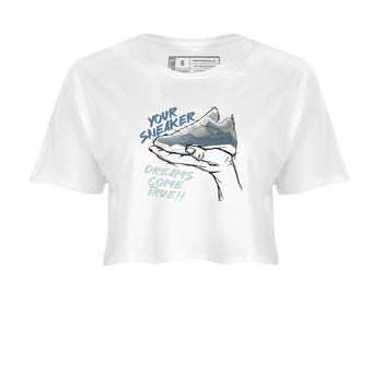 Sneaker match tees – Sneaker Tees To Match 4s Worn Blue Air Jordan 4 Denim Shoes – Sneaker Dreams Crop T-Shirt White 2