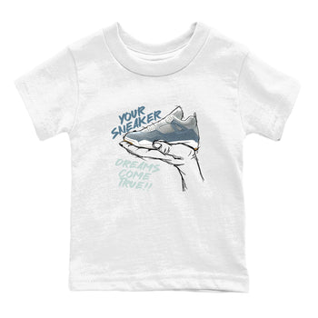 Sneaker match tees – Sneaker Tees To Match 4s Worn Blue Air Jordan 4 Denim Shoes – Sneaker Dreams Kids T-Shirt White 2