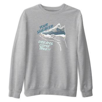 Sneaker match tees – Sneaker Tees To Match 4s Worn Blue Air Jordan 4 Denim Shoes – Sneaker Dreams Tee Heather Grey 2