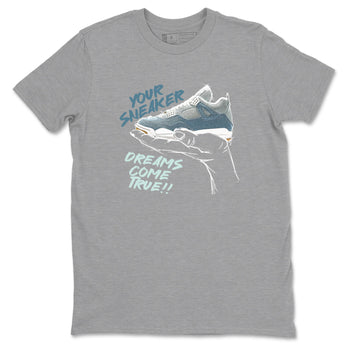 Sneaker match tees – Sneaker Tees To Match 4s Worn Blue Air Jordan 4 Denim Shoes – Sneaker Dreams Tee Heather Grey 2
