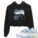 4s Forget Me Not shirts to match jordans Sneaker Dreams sneaker match tees Air Jordan 4 Retro Forget Me Not match shoes to clothes SNRT Sneaker Tees unisex cotton Black 1 crop tee