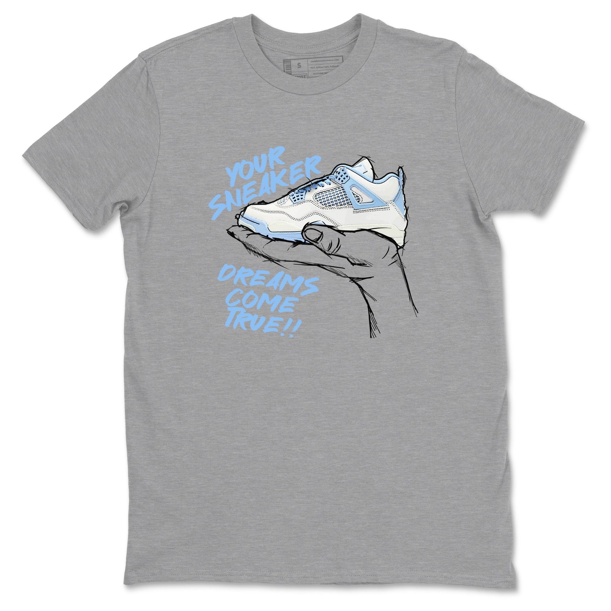 4s Forget Me Not shirts to match jordans Sneaker Dreams sneaker match tees Air Jordan 4 Retro Forget Me Not match shoes to clothes SNRT Sneaker Tees unisex cotton Heather Grey 2 shirts