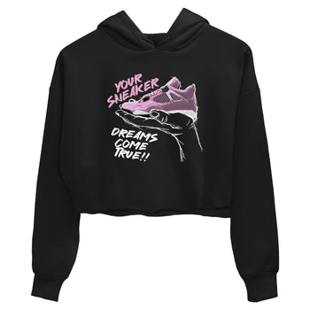 4s Retro Orchid shirts to match jordans Sneaker Dreams sneaker match tees Air Jordan 4 WMNS Orchid match shoes to clothes SNRT Sneaker Tees unisex cotton Black 2 crop tee