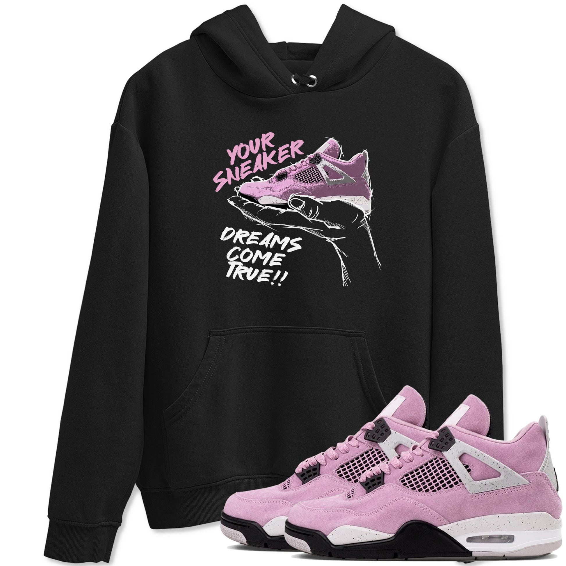 4s Retro Orchid shirts to match jordans Sneaker Dreams sneaker match tees Air Jordan 4 WMNS Orchid match shoes to clothes SNRT Sneaker Tees unisex cotton Black 1 shirts