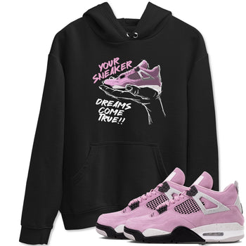 4s Retro Orchid shirts to match jordans Sneaker Dreams sneaker match tees Air Jordan 4 WMNS Orchid match shoes to clothes SNRT Sneaker Tees unisex cotton Black 1 shirts