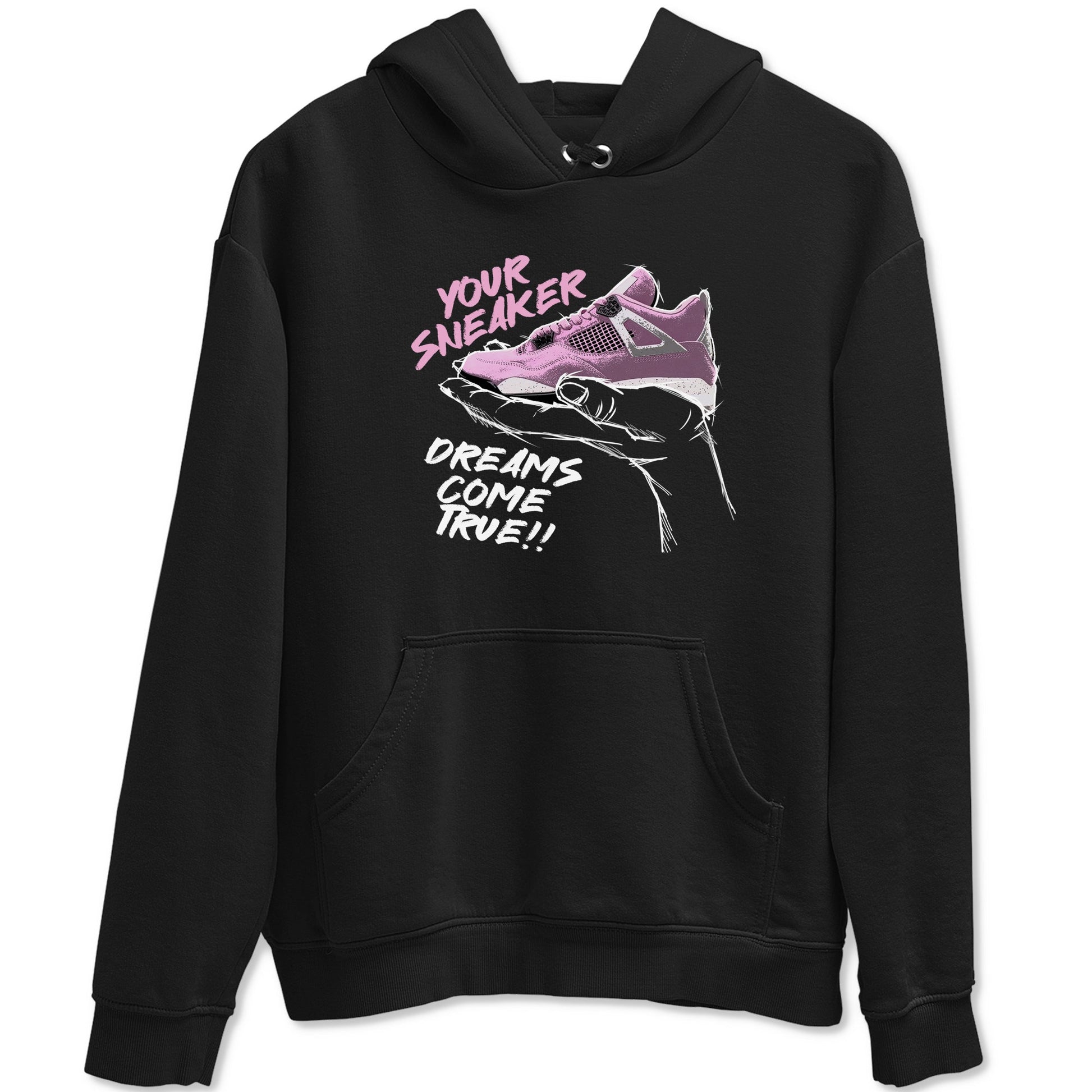 4s Retro Orchid shirts to match jordans Sneaker Dreams sneaker match tees Air Jordan 4 WMNS Orchid match shoes to clothes SNRT Sneaker Tees unisex cotton Black 2 shirts