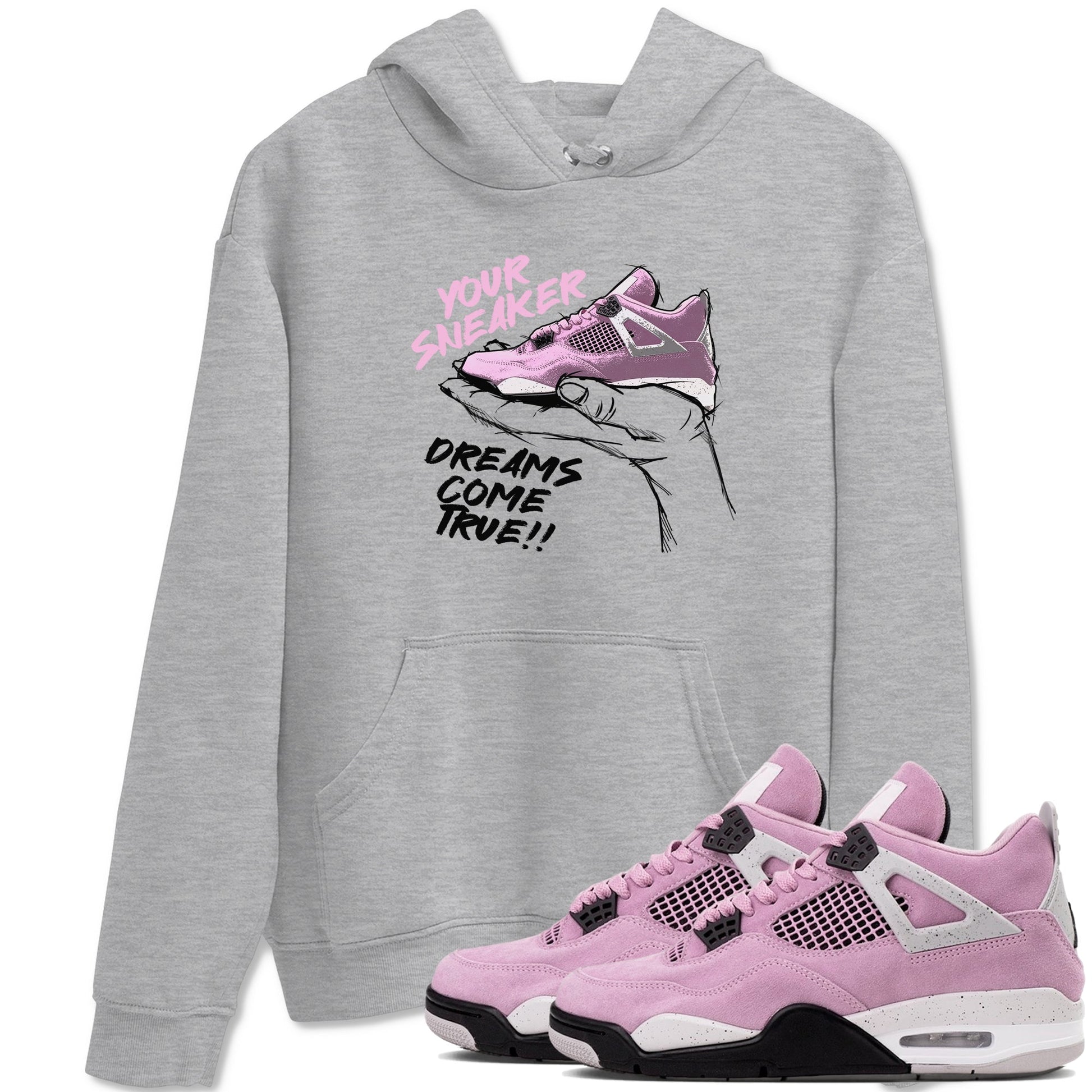 4s Retro Orchid shirts to match jordans Sneaker Dreams sneaker match tees Air Jordan 4 WMNS Orchid match shoes to clothes SNRT Sneaker Tees unisex cotton Heather Grey 1 shirts