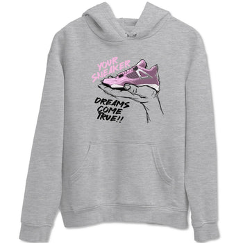 4s Retro Orchid shirts to match jordans Sneaker Dreams sneaker match tees Air Jordan 4 WMNS Orchid match shoes to clothes SNRT Sneaker Tees unisex cotton Heather Grey 2 shirts