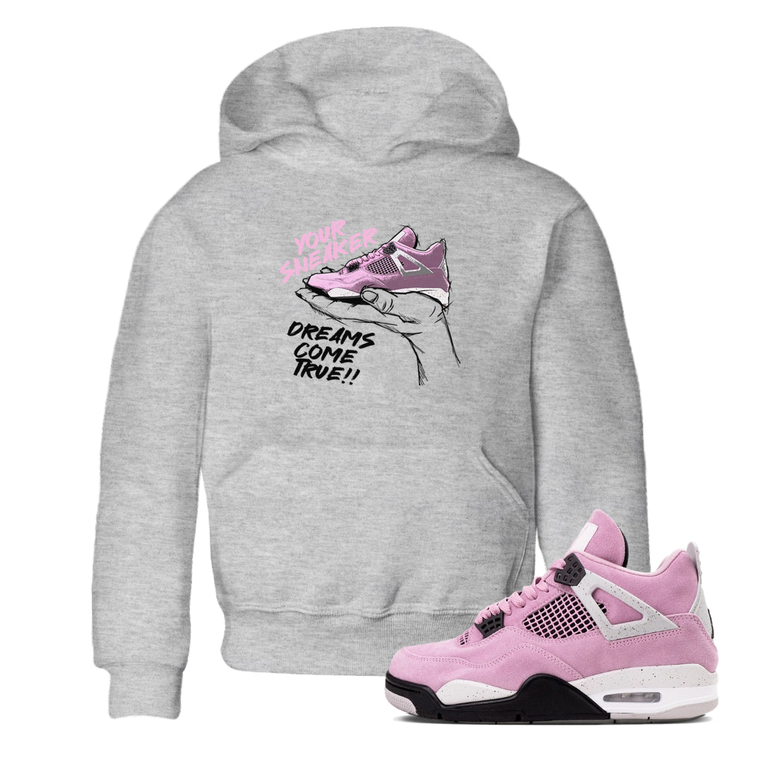 4s Retro Orchid shirts to match jordans Sneaker Dreams sneaker match tees Air Jordan 4 WMNS Orchid match shoes to clothes SNRT Sneaker Tees Youth Baby Heather Grey 2 tee