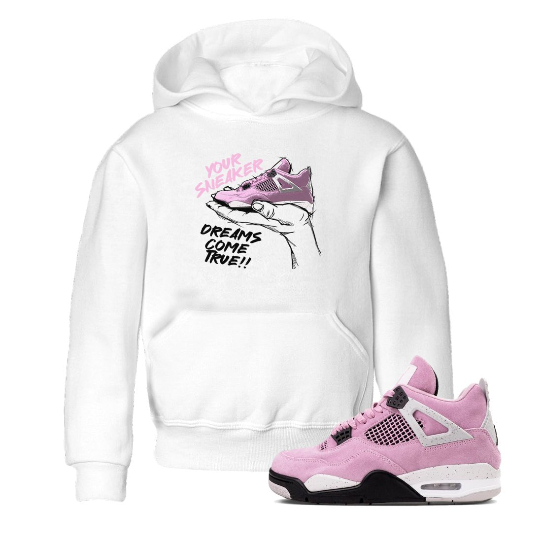4s Retro Orchid shirts to match jordans Sneaker Dreams sneaker match tees Air Jordan 4 WMNS Orchid match shoes to clothes SNRT Sneaker Tees Youth Baby White 1 tee