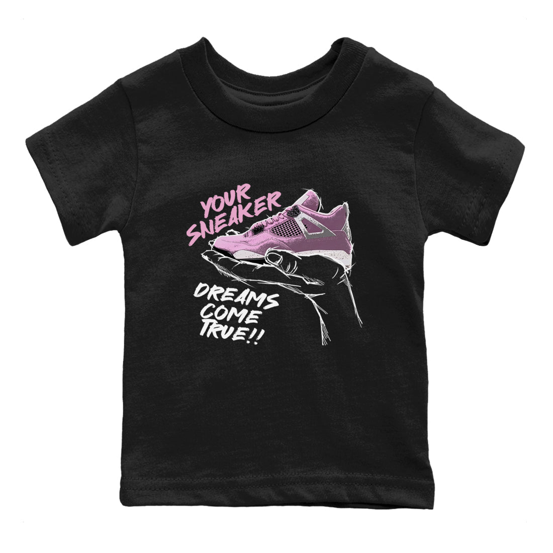 4s Retro Orchid shirts to match jordans Sneaker Dreams sneaker match tees Air Jordan 4 WMNS Orchid match shoes to clothes SNRT Sneaker Tees Youth Baby Black 2 tee