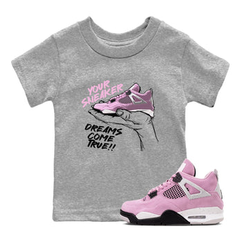 4s Retro Orchid shirts to match jordans Sneaker Dreams sneaker match tees Air Jordan 4 WMNS Orchid match shoes to clothes SNRT Sneaker Tees Youth Baby Heather Grey 1 tee