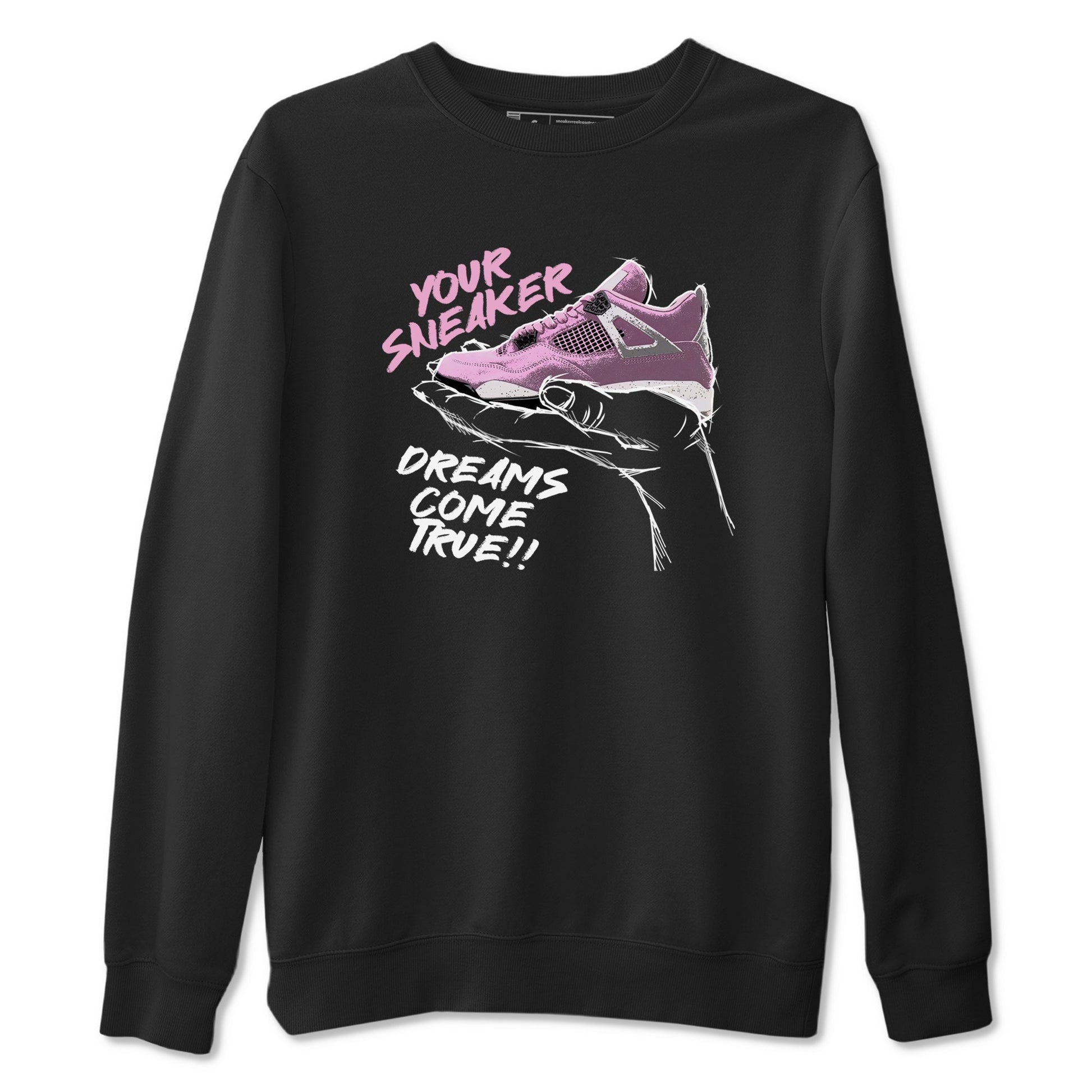 4s Retro Orchid shirts to match jordans Sneaker Dreams sneaker match tees Air Jordan 4 WMNS Orchid match shoes to clothes SNRT Sneaker Tees unisex cotton Black 2 shirts