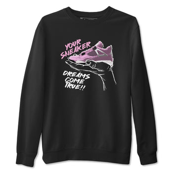 4s Retro Orchid shirts to match jordans Sneaker Dreams sneaker match tees Air Jordan 4 WMNS Orchid match shoes to clothes SNRT Sneaker Tees unisex cotton Black 2 shirts