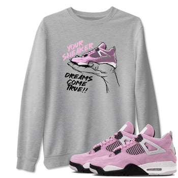 4s Retro Orchid shirts to match jordans Sneaker Dreams sneaker match tees Air Jordan 4 WMNS Orchid match shoes to clothes SNRT Sneaker Tees unisex cotton Heather Grey 1 shirts