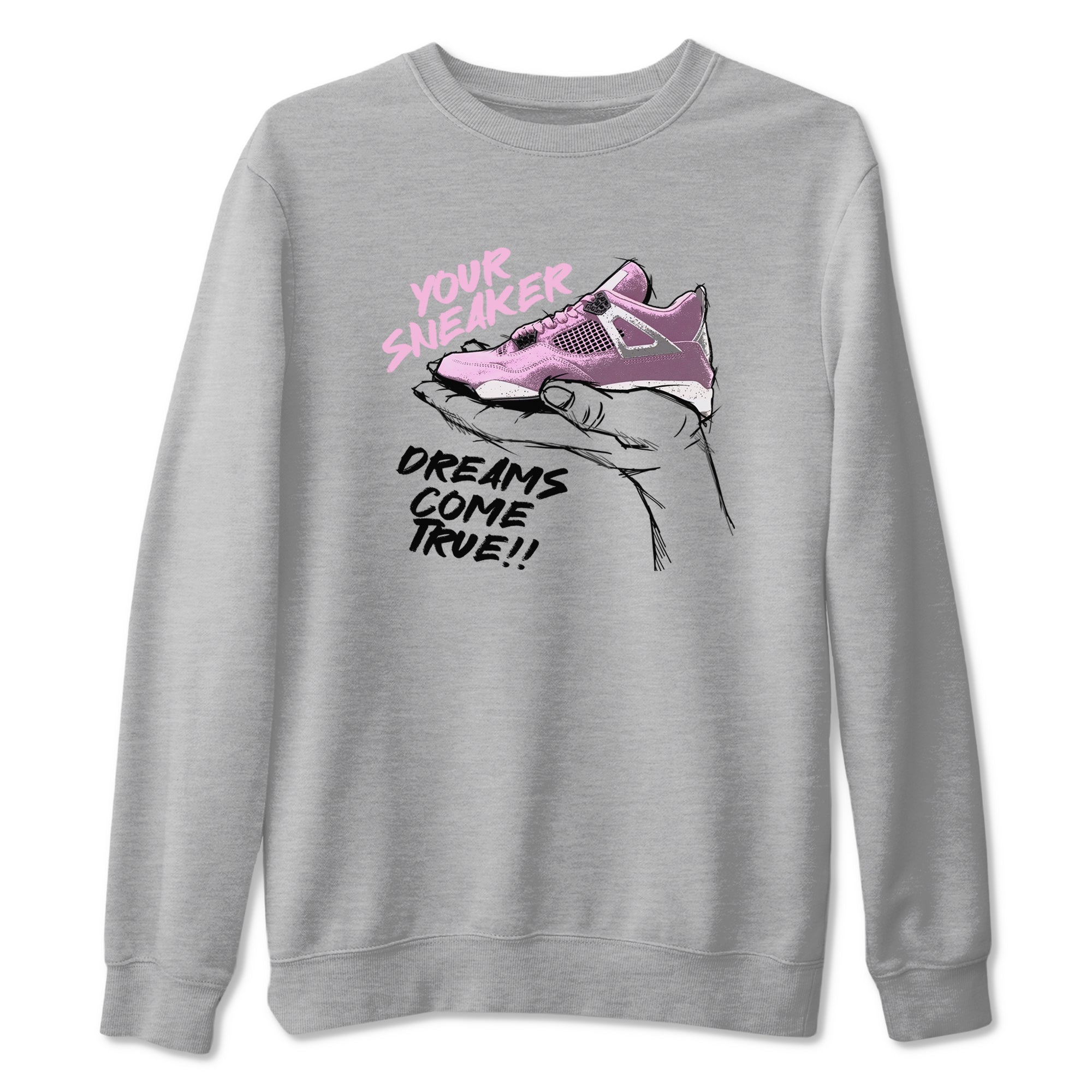 4s Retro Orchid shirts to match jordans Sneaker Dreams sneaker match tees Air Jordan 4 WMNS Orchid match shoes to clothes SNRT Sneaker Tees unisex cotton Heather Grey 2 shirts