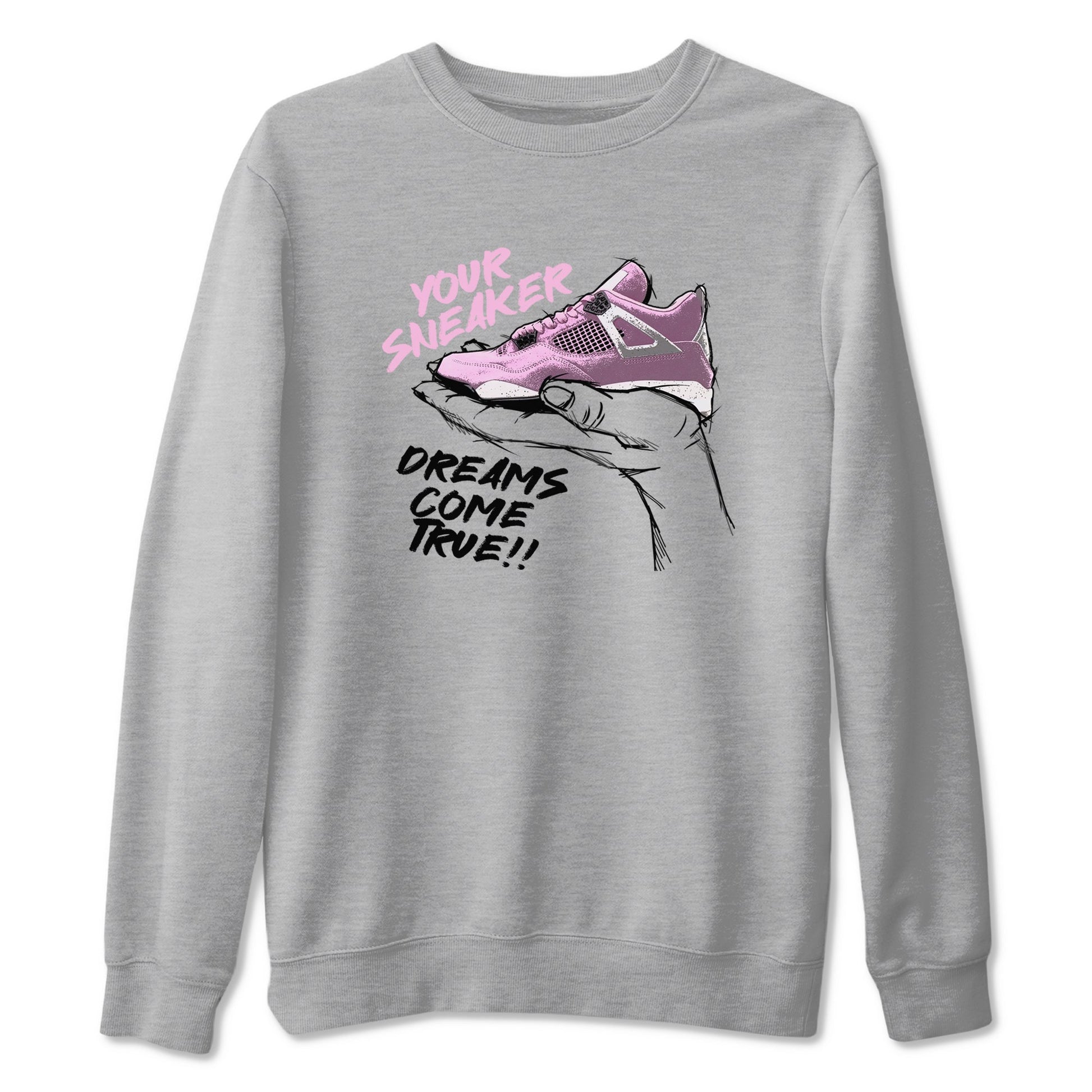 4s Retro Orchid shirts to match jordans Sneaker Dreams sneaker match tees Air Jordan 4 WMNS Orchid match shoes to clothes SNRT Sneaker Tees unisex cotton Heather Grey 2 shirts