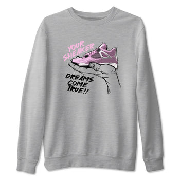4s Retro Orchid shirts to match jordans Sneaker Dreams sneaker match tees Air Jordan 4 WMNS Orchid match shoes to clothes SNRT Sneaker Tees unisex cotton Heather Grey 2 shirts
