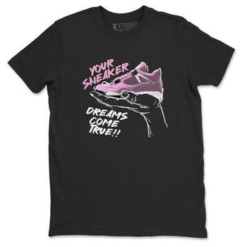 4s Retro Orchid shirts to match jordans Sneaker Dreams sneaker match tees Air Jordan 4 WMNS Orchid match shoes to clothes SNRT Sneaker Tees unisex cotton Black 2 shirts