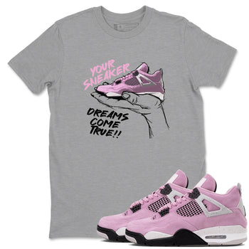 4s Retro Orchid shirts to match jordans Sneaker Dreams sneaker match tees Air Jordan 4 WMNS Orchid match shoes to clothes SNRT Sneaker Tees unisex cotton Heather Grey 1 shirts