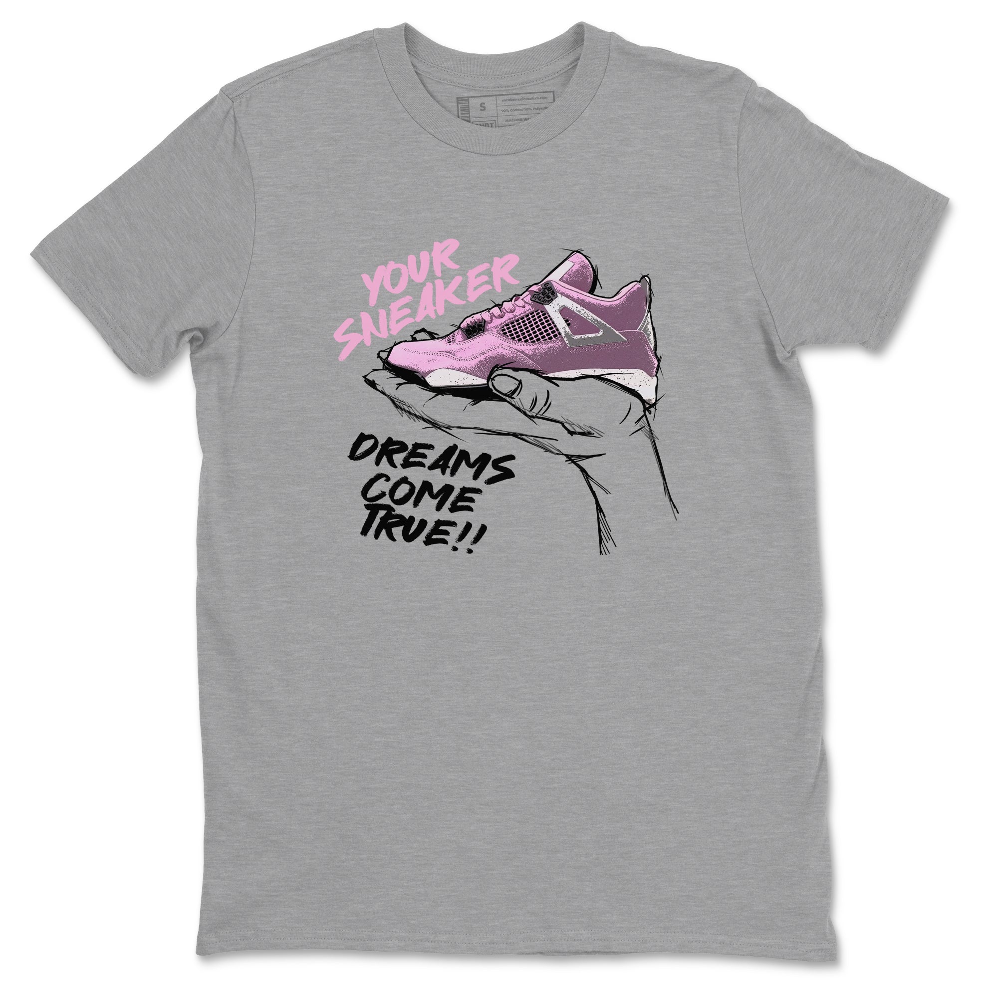 4s Retro Orchid shirts to match jordans Sneaker Dreams sneaker match tees Air Jordan 4 WMNS Orchid match shoes to clothes SNRT Sneaker Tees unisex cotton Heather Grey 2 shirts