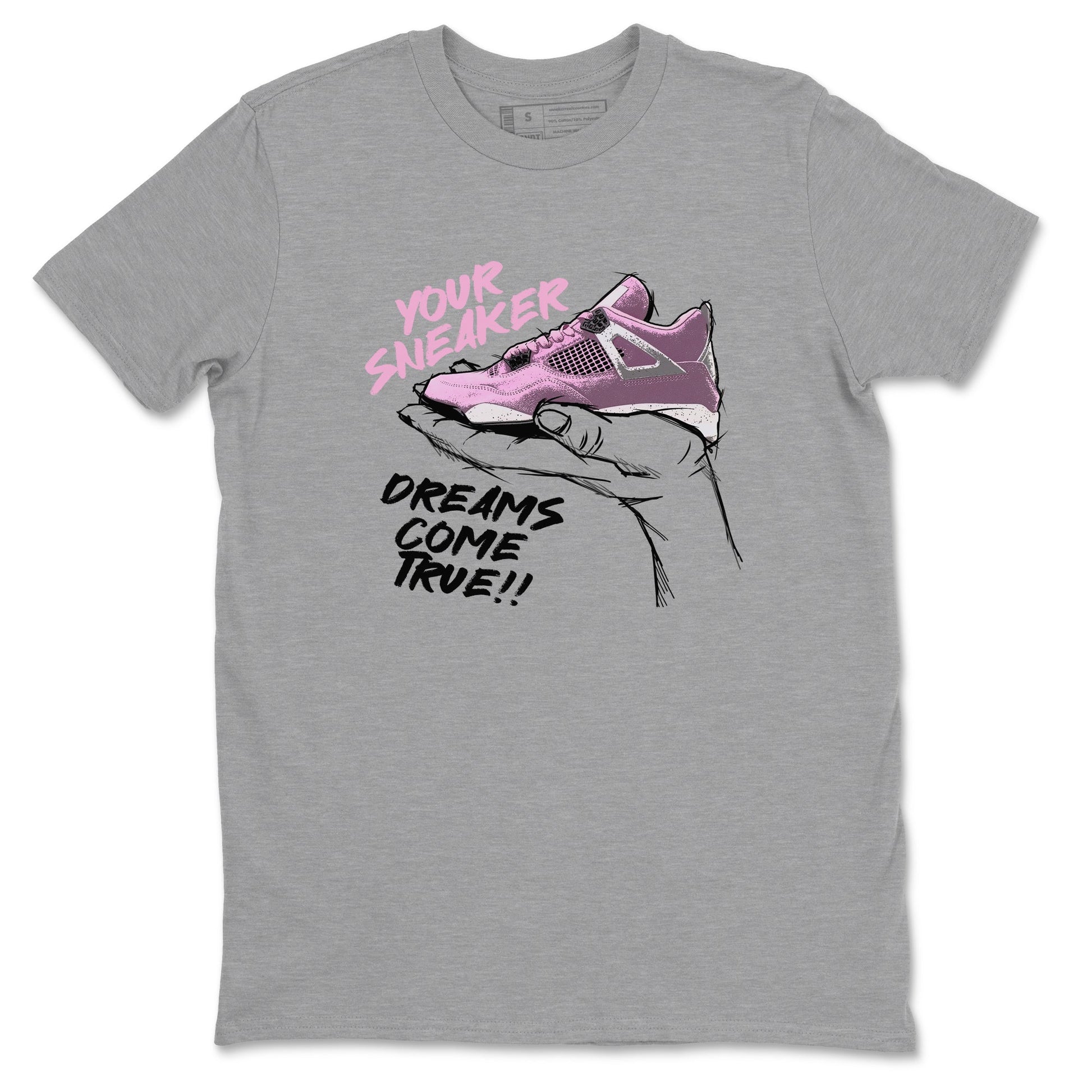 4s Retro Orchid shirts to match jordans Sneaker Dreams sneaker match tees Air Jordan 4 WMNS Orchid match shoes to clothes SNRT Sneaker Tees unisex cotton Heather Grey 2 shirts