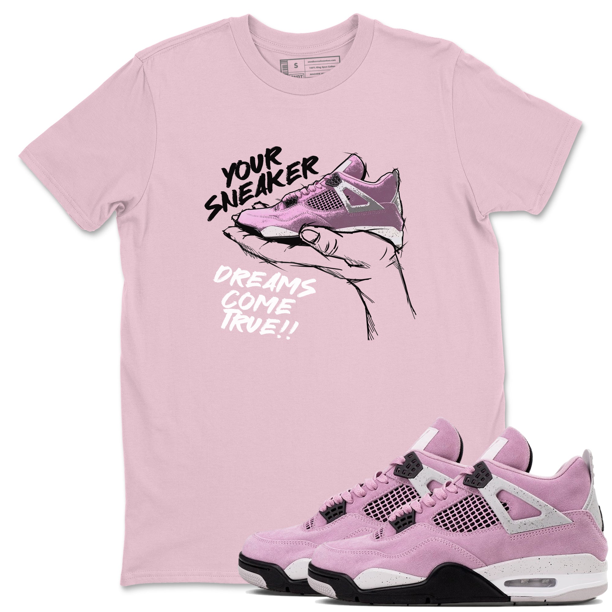 4s Retro Orchid shirts to match jordans Sneaker Dreams sneaker match tees Air Jordan 4 WMNS Orchid match shoes to clothes SNRT Sneaker Tees unisex cotton Pink 1 shirts