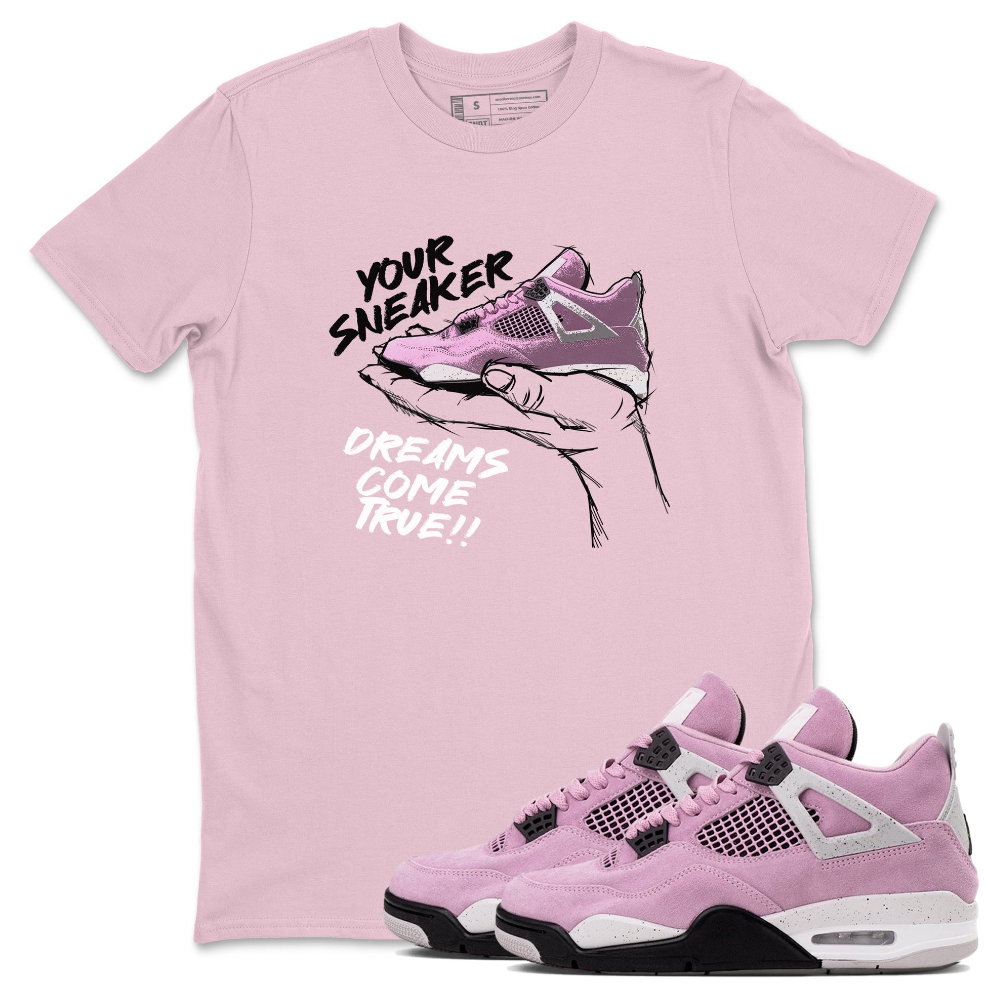 4s Retro Orchid shirts to match jordans Sneaker Dreams sneaker match tees Air Jordan 4 WMNS Orchid match shoes to clothes SNRT Sneaker Tees unisex cotton Pink 1 shirts