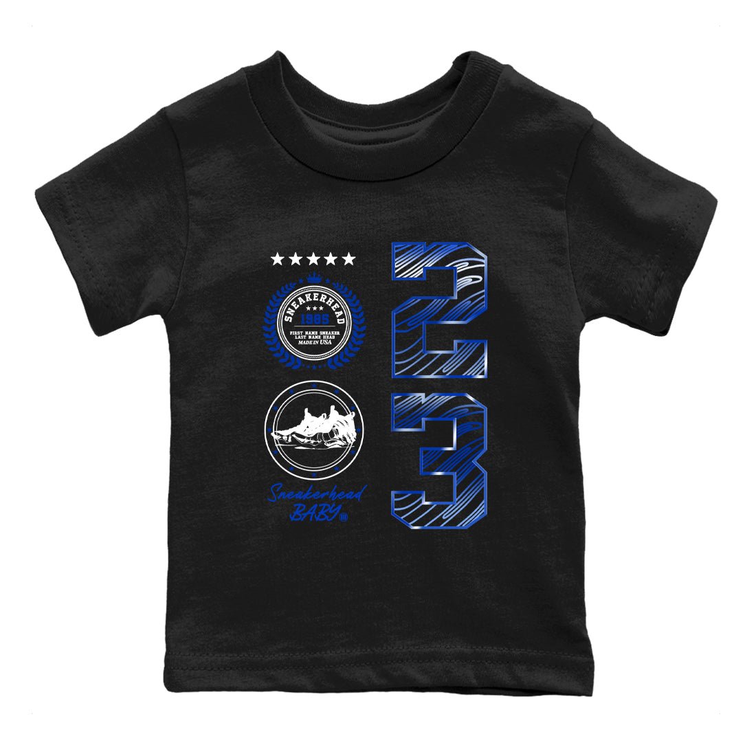 Foams One Royal shirts to match jordans Sneaker Emblem sneaker match tees Air Foamposite One Royal match shoes to clothes SNRT Sneaker Tees Youth Baby Black 2 tee