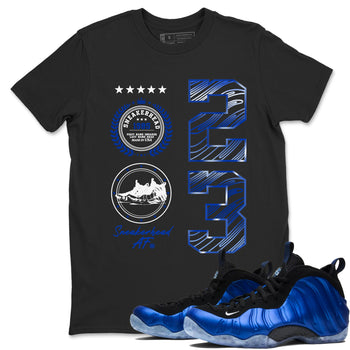 Foams One Royal shirts to match jordans Sneaker Emblem sneaker match tees Air Foamposite One Royal match shoes to clothes SNRT Sneaker Tees unisex cotton Black 1 shirts