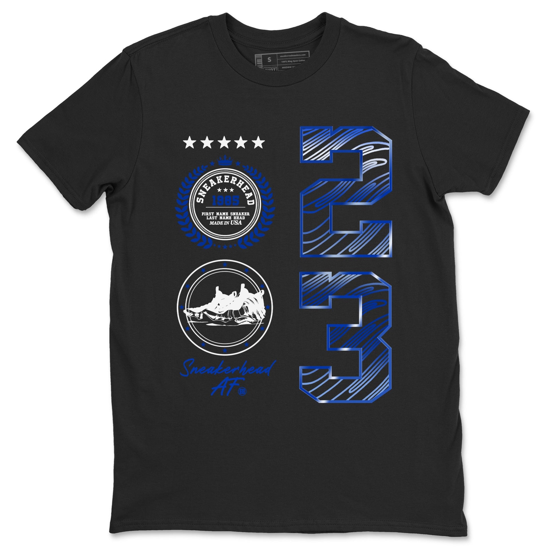 Foams One Royal shirts to match jordans Sneaker Emblem sneaker match tees Air Foamposite One Royal match shoes to clothes SNRT Sneaker Tees unisex cotton Black 2 shirts