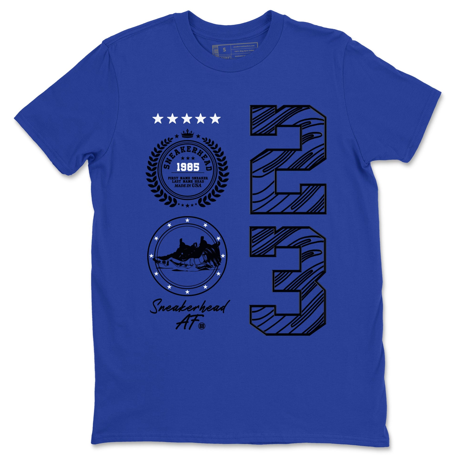 Foams One Royal shirts to match jordans Sneaker Emblem sneaker match tees Air Foamposite One Royal match shoes to clothes SNRT Sneaker Tees unisex cotton Royal Blue 2 shirts