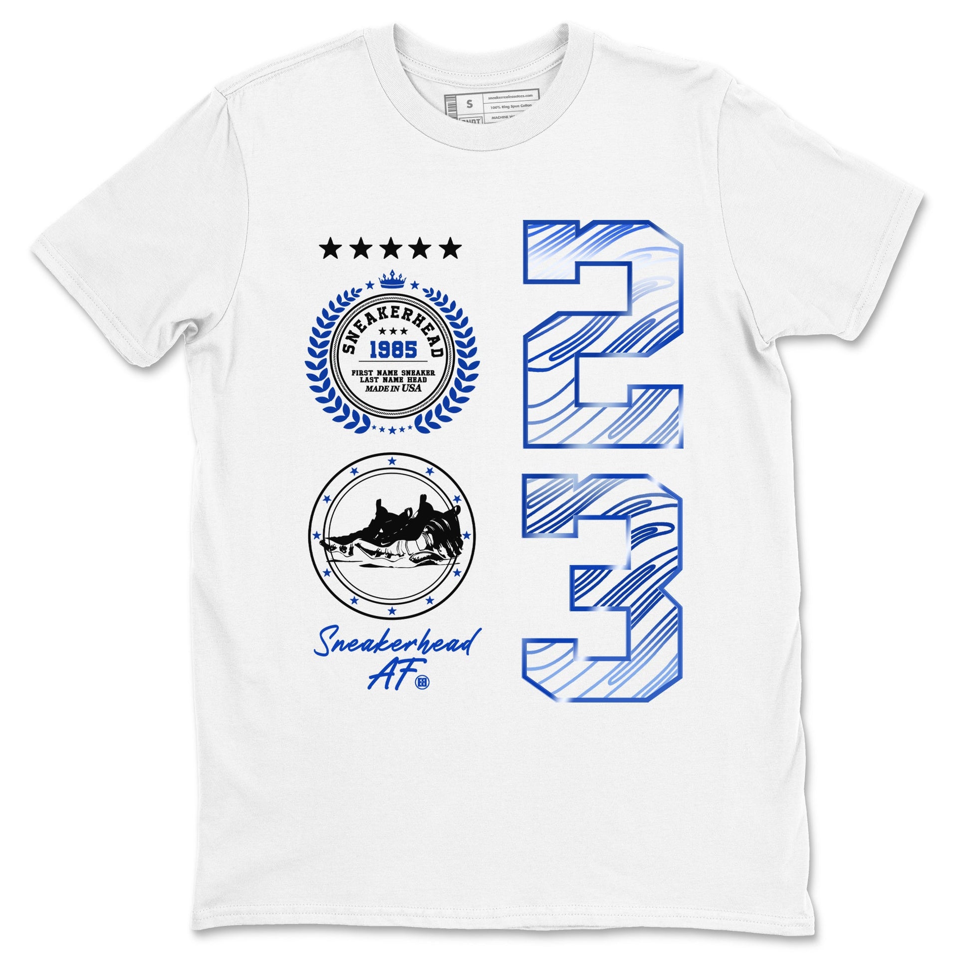 Foams One Royal shirts to match jordans Sneaker Emblem sneaker match tees Air Foamposite One Royal match shoes to clothes SNRT Sneaker Tees unisex cotton White 2 shirts