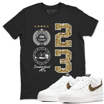 Air Force 1 Ivory Snake shirt to match jordans Sneaker Emblem sneaker tees Air Force 1 Ivory Snake SNRT Sneaker Release Tees unisex cotton Black 1 crew neck shirt