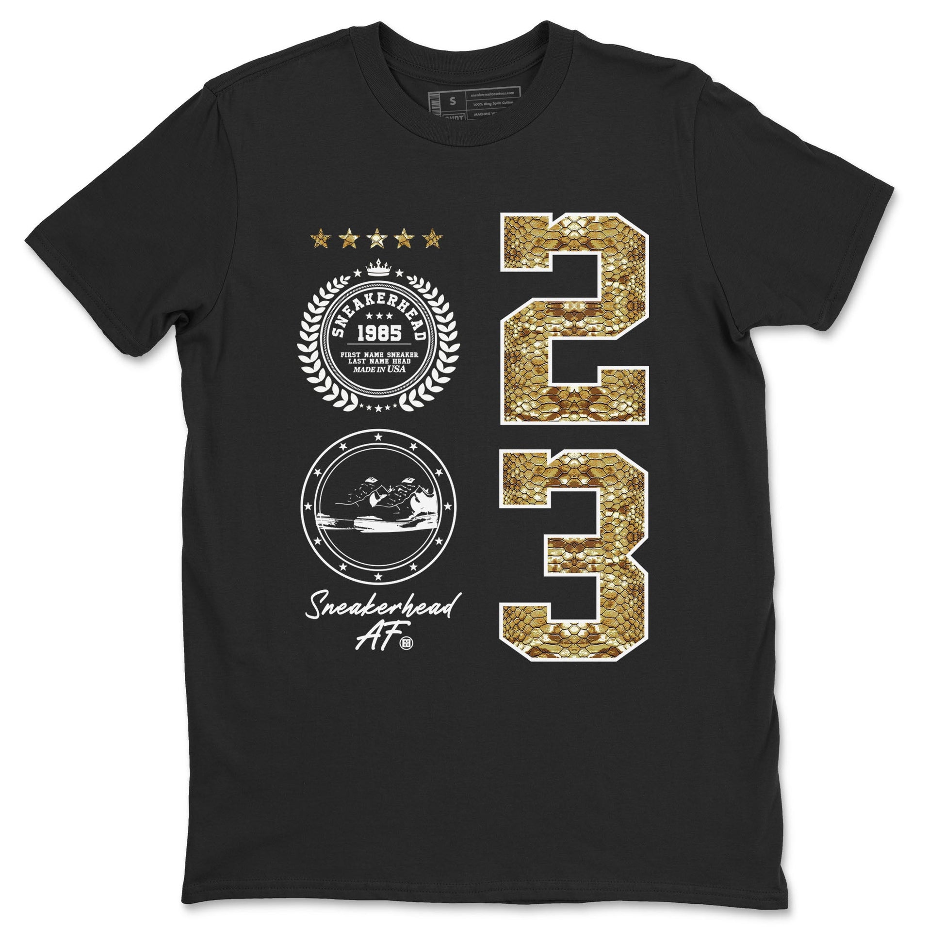 Air Force 1 Ivory Snake shirt to match jordans Sneaker Emblem sneaker tees Air Force 1 Ivory Snake SNRT Sneaker Release Tees unisex cotton Black 2 crew neck shirt