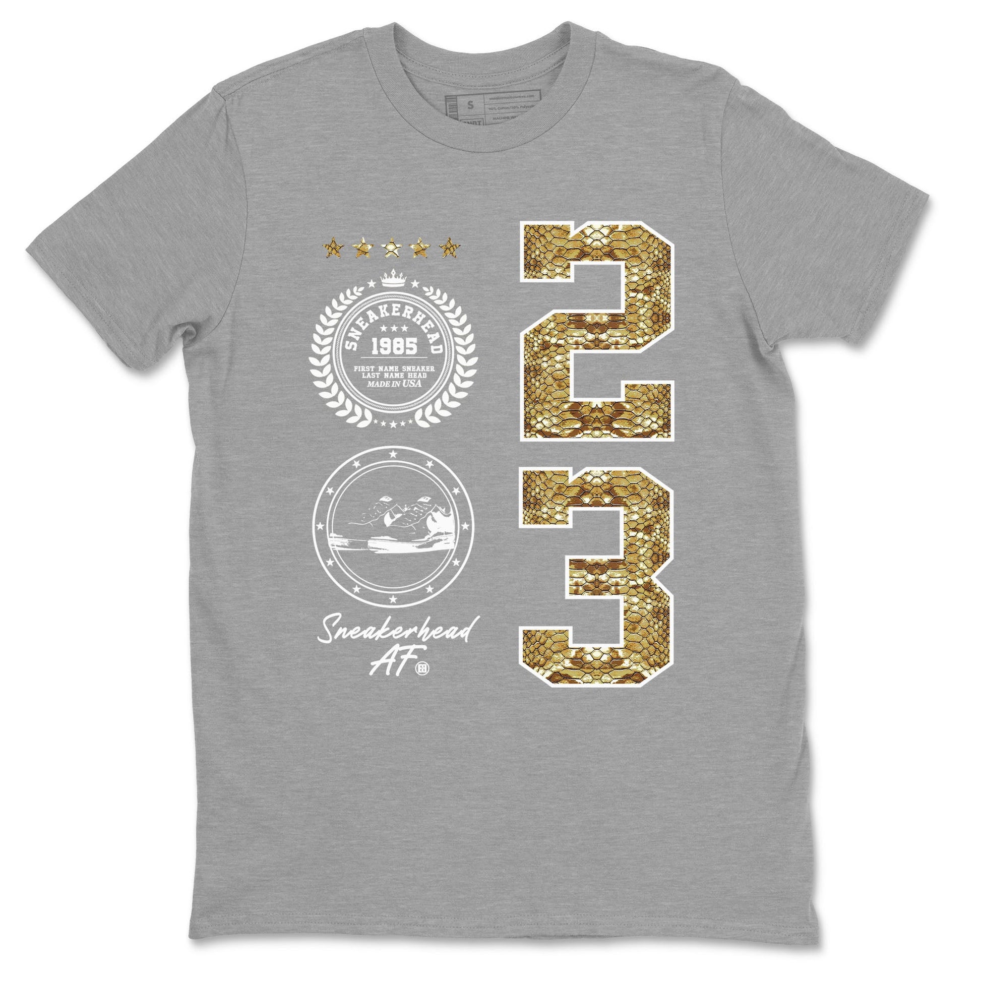 Air Force 1 Ivory Snake shirt to match jordans Sneaker Emblem sneaker tees Air Force 1 Ivory Snake SNRT Sneaker Release Tees unisex cotton Heather Grey 2 crew neck shirt