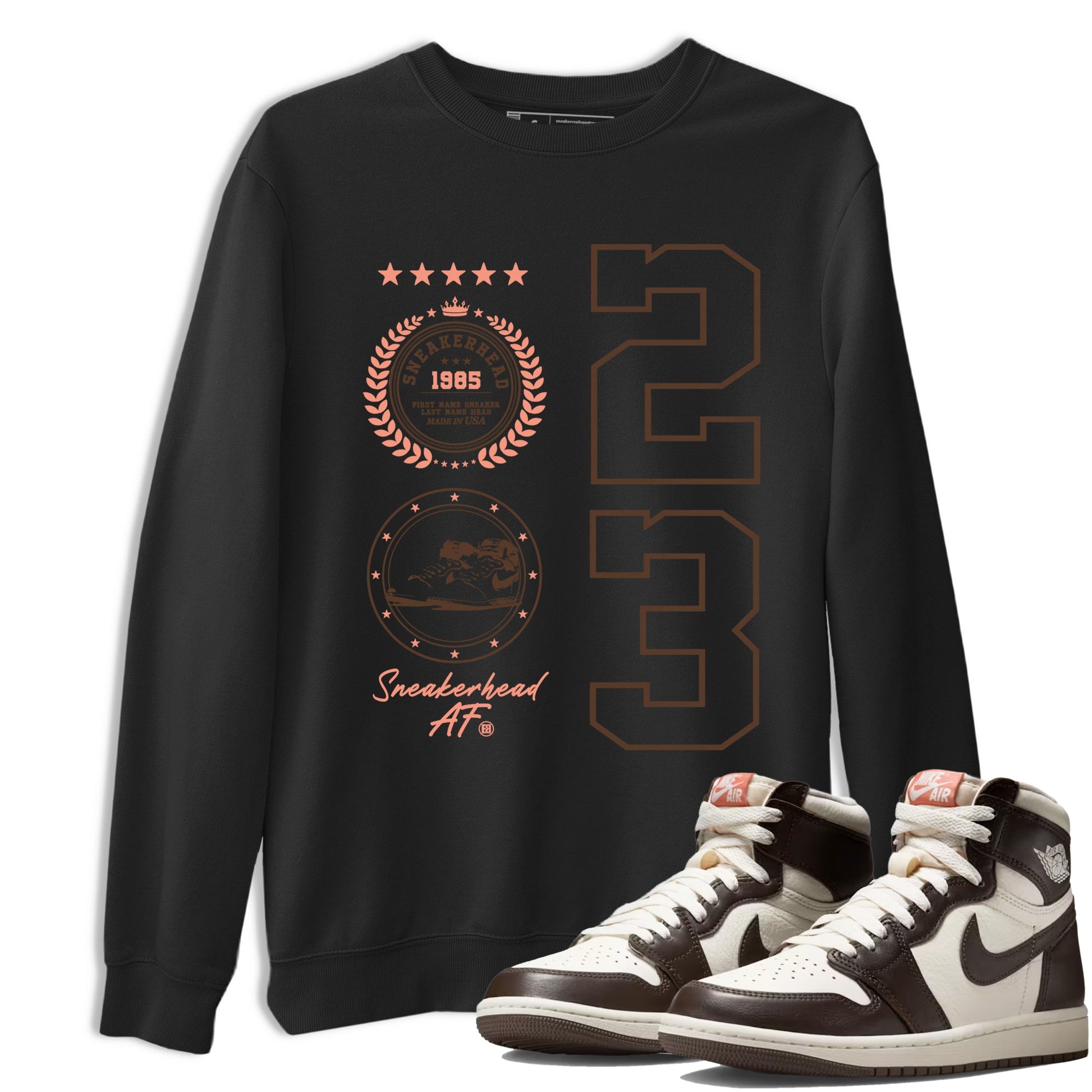Sneaker match tees – Sneaker Tees To Match Air Jordan 1 Baroque Brown Shoes – Sneaker Emblem Tee Black 1