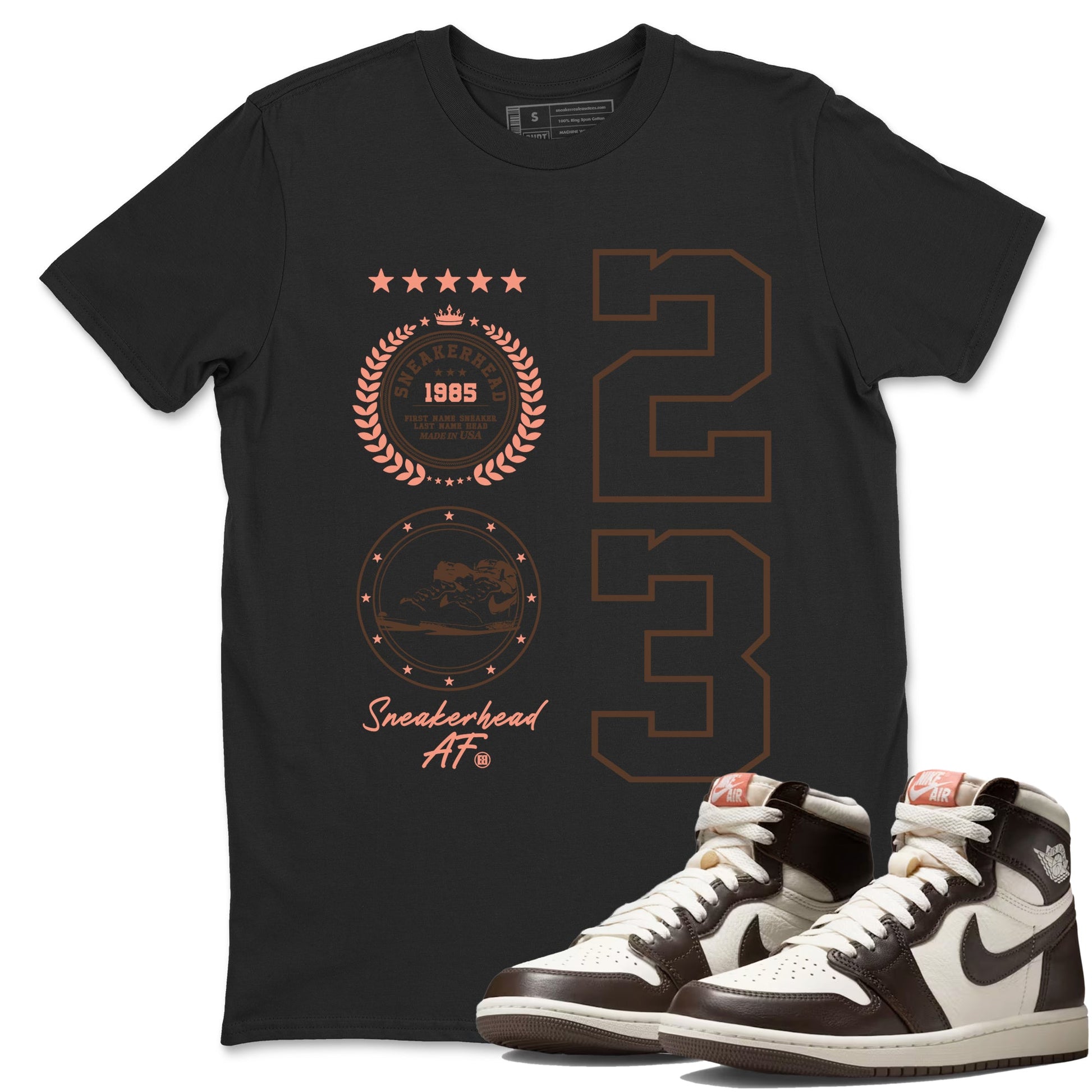 Sneaker match tees – Sneaker Tees To Match Air Jordan 1 Baroque Brown Shoes – Sneaker Emblem Tee Black 1