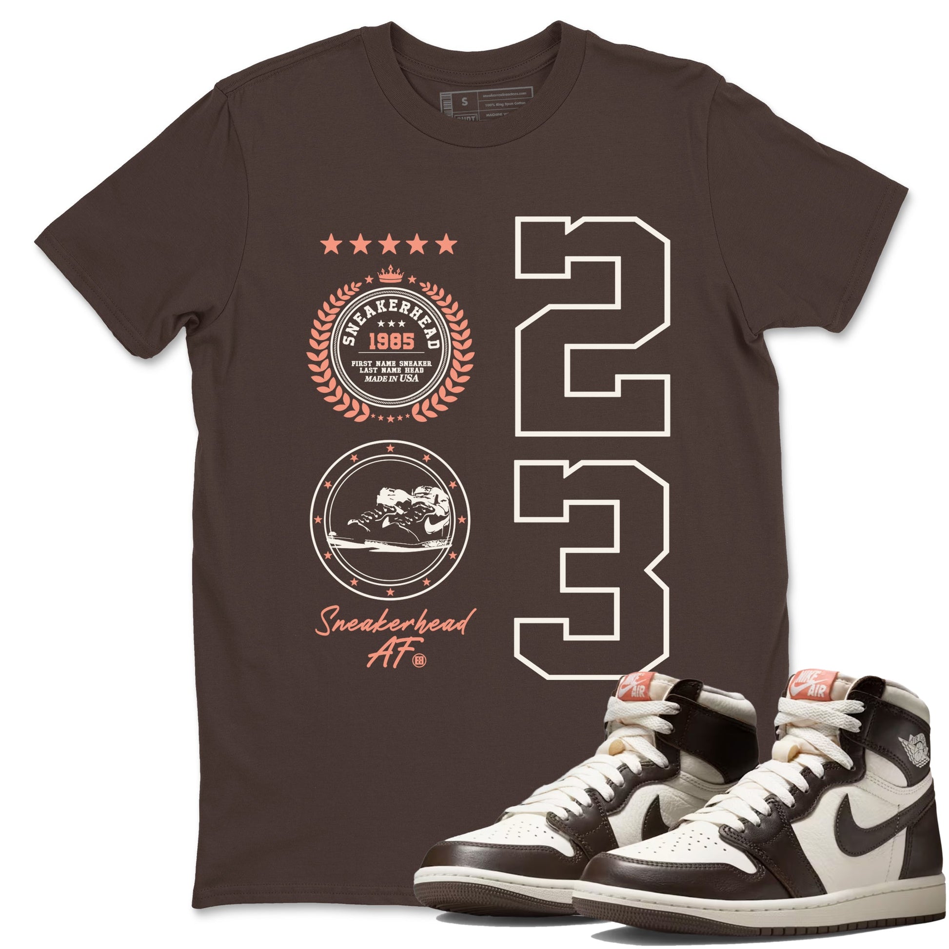 Sneaker match tees – Sneaker Tees To Match Air Jordan 1 Baroque Brown Shoes – Sneaker Emblem Tee Dark Chocolate 1