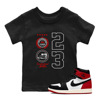 Air Jordan 1 High OG Black Toe Reimagined shirts to match jordans Sneaker Emblem sneaker match tees 1s Black Toe Reimagined SNRT Sneaker Release Tees Youth Baby Black 1 crew neck shirts