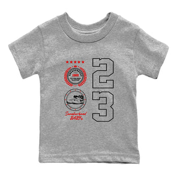 Air Jordan 1 High OG Black Toe Reimagined shirts to match jordans Sneaker Emblem sneaker match tees 1s Black Toe Reimagined SNRT Sneaker Release Tees Youth Baby Heather Grey 2 crew neck shirts