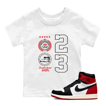 Air Jordan 1 High OG Black Toe Reimagined shirts to match jordans Sneaker Emblem sneaker match tees 1s Black Toe Reimagined SNRT Sneaker Release Tees Youth Baby White 1 crew neck shirts
