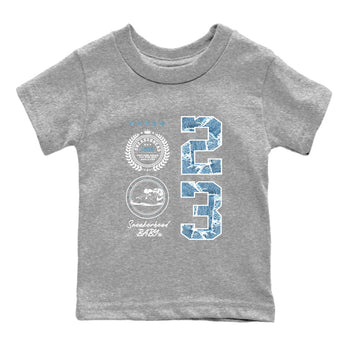 1s Denim shirt to match jordans Sneaker Emblem sneaker tees Air Jordan 1 Denim SNRT sneaker release tees baby toddler Heather Grey 2 cotton Shirt