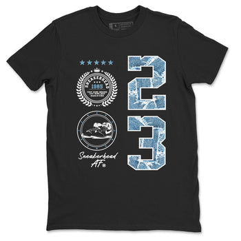 1s Denim shirt to match jordans Sneaker Emblem sneaker tees Air Jordan 1 Denim SNRT Sneaker Release Tees unisex cotton Black 2 crew neck shirt