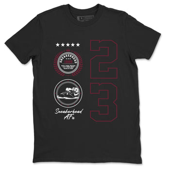 Air Jordan 1 High OG Metallic Burgundy shirts to match jordans Sneaker Emblem sneaker match tees Air Jordan 1 Metallic Burgundy SNRT Sneaker Tees streetwear brand Black 2 unisex cotton tee